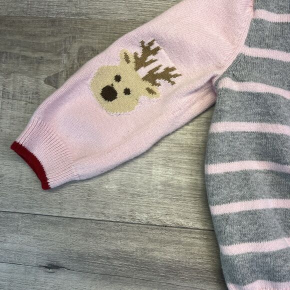 Koala Kids  Knit Crew Neck Sweater Pink Red 12 Mo Santas Little Helper Reindeer - Picture 13 of 14